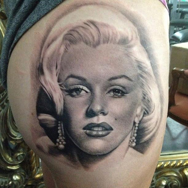 650x650 Marilyn Monroe Hip Tattoo Best Tattoo Design Ideas - Marilyn Monroe Watercolor Tattoo