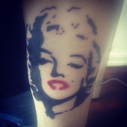 438x435 Marilyn Monroe Silhouette Best Tattoo Design Ideas - Marilyn Monroe Watercolor Tattoo