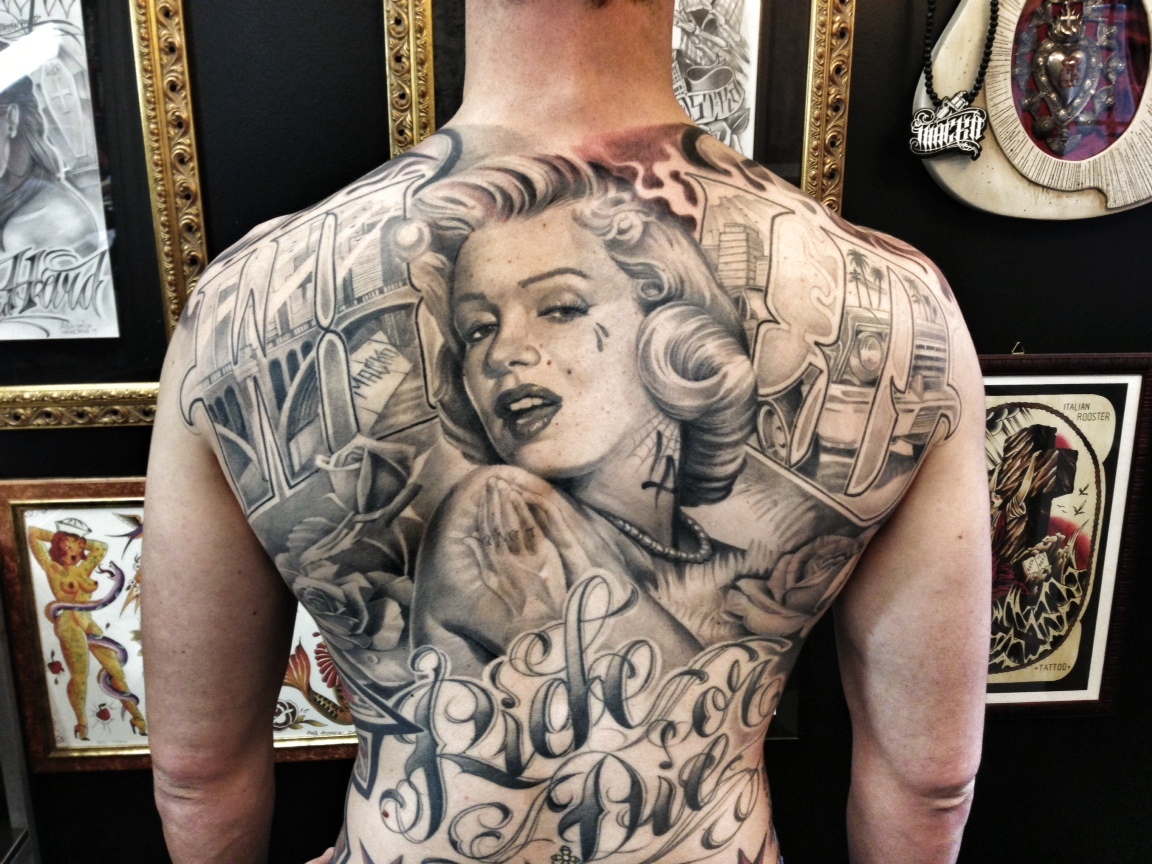 1152x864 Marilyn Monroe Tattoos The Last Night Of The Hoollywood Star - Marilyn Monroe Watercolor Tattoo