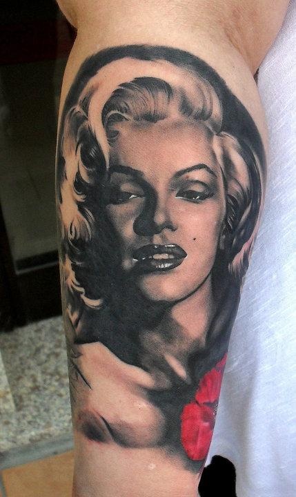 429x720 Marilyn Monroe Tattoo By Matteo Pasqualin - Marilyn Monroe Watercolor Tattoo