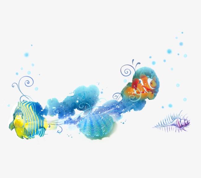 650x575 Marine Life, Watercolor, Blue, Fish Png Image And Clipart For Free - Marine Life Watercolor