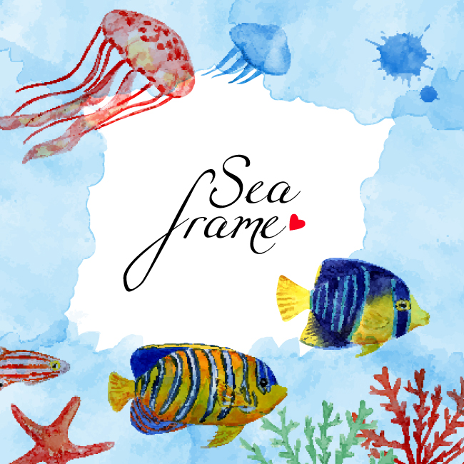 650x650 Watercolor Marine Life Illustration Free Download Eps Files - Marine Life Watercolor