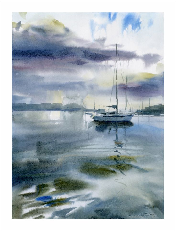 736x962 390 Best Akvarel Images Watercolor Paintings - Marine Watercolor