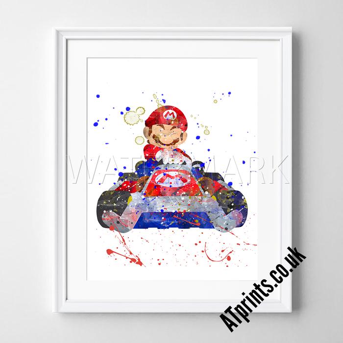 700x700 Super Mario Watercolour Art Print Atprints - Mario Watercolor