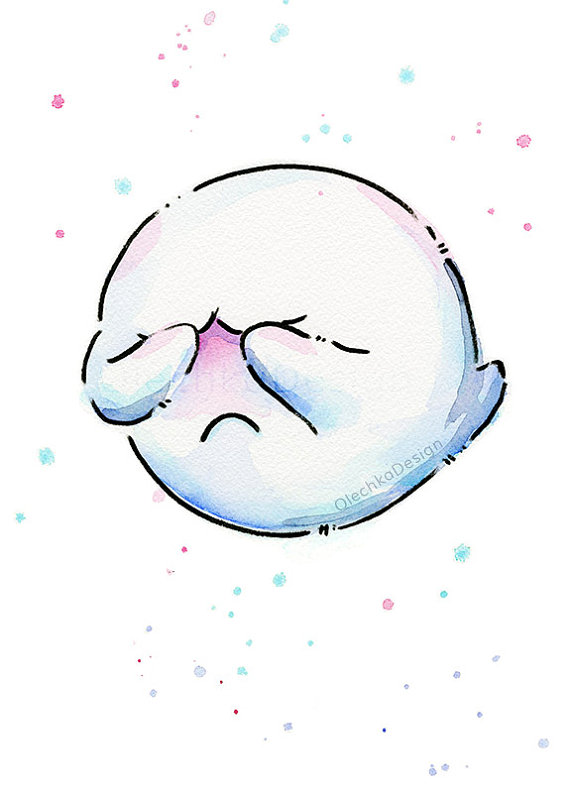 570x795 Mario Boo Ghost Watercolor Eyes Closed Mario Wall Art Nintendo - Mario Watercolor