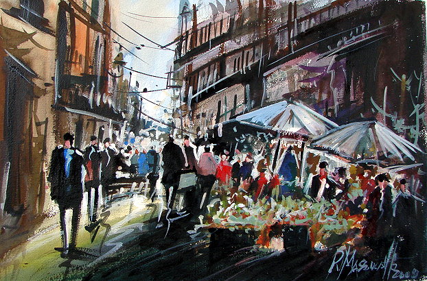 622x410 Flowers Market In Watercolor By Ricardomassucatto - Market Watercolor