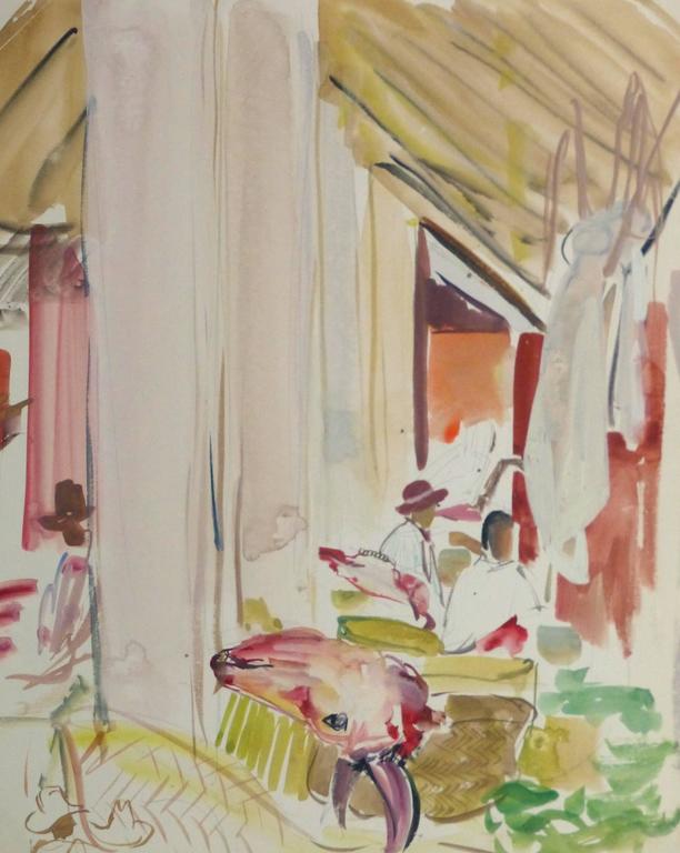 612x768 Stephane Magnard - Market Watercolor