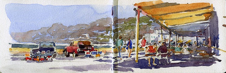 720x233 Watercolor Paintings By Chuch Albanese - Market Watercolor