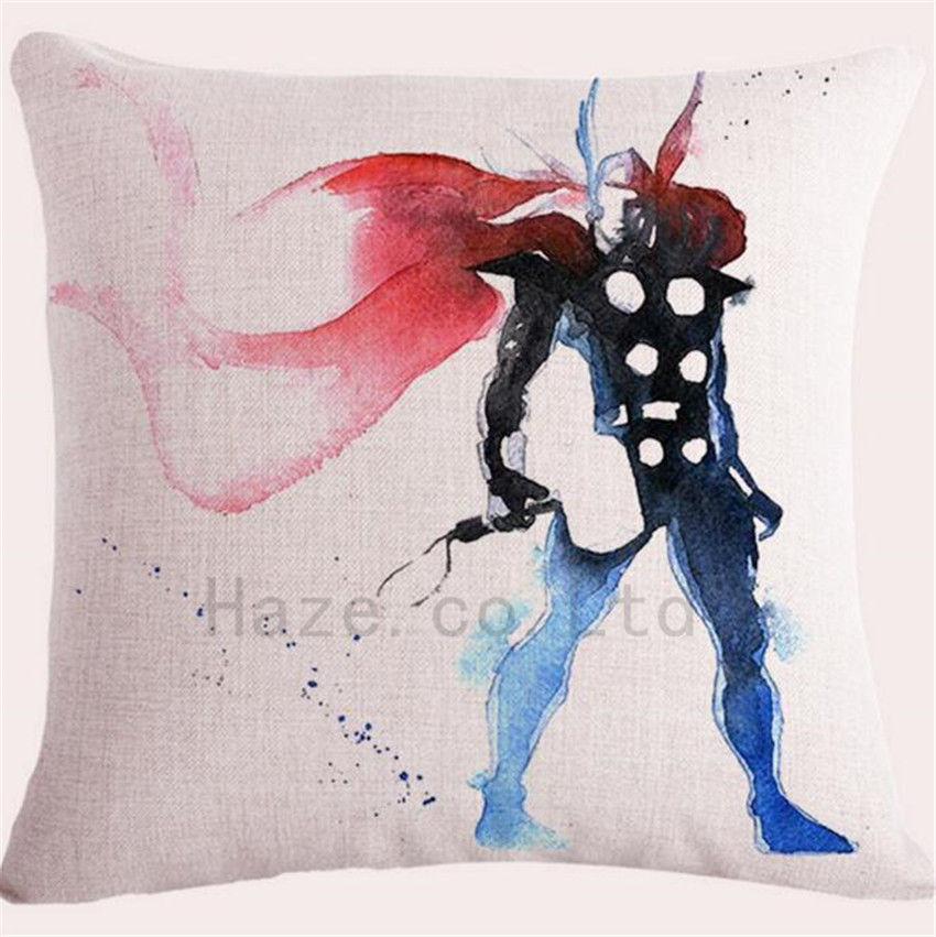 850x851 Decorative Throw Pillow Case Watercolor Marvel Superhero Comic - Marvel Watercolor