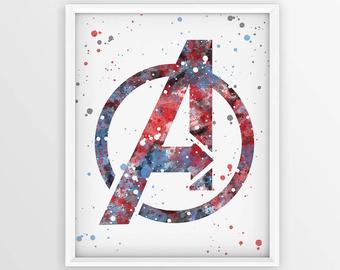 340x270 Marvel Watercolor Etsy - Marvel Watercolor