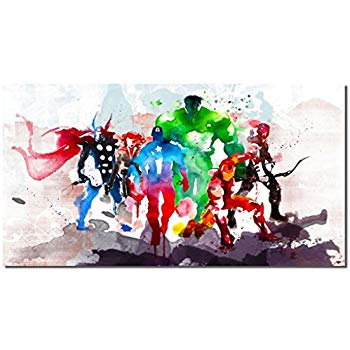 350x350 Picture Sensations Framed Canvas Art Print, Abstract - Marvel Watercolor