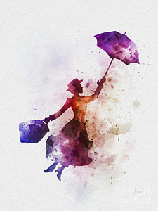 225x300 Mary Poppins Art Fine Art America - Mary Poppins Watercolor