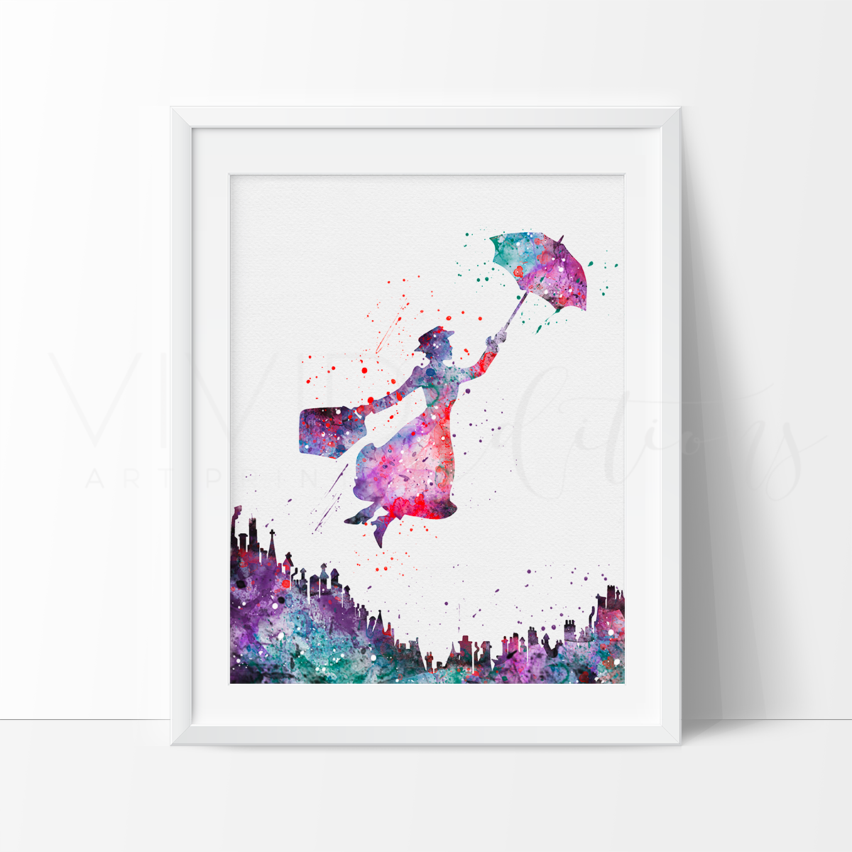 1200x1200 Mary Poppins Watercolor Art Print Wall Decor - Mary Poppins Watercolor
