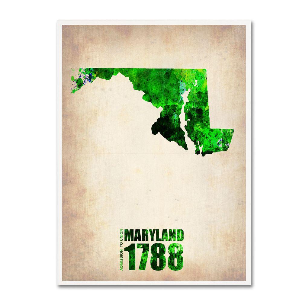1000x1000 47 In. X 35 In. Maryland Watercolor Map Canvas Art Ali0156 C3547gg - Maryland Watercolor