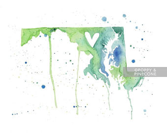 340x270 Maryland Watercolor Etsy - Maryland Watercolor