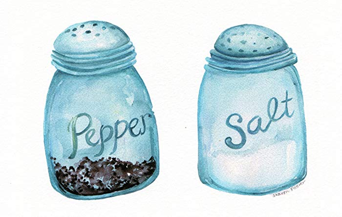 700x443 Watercolor Print Salt Amp Pepper Blue Canning Jars 5 X - Mason Jar Watercolor