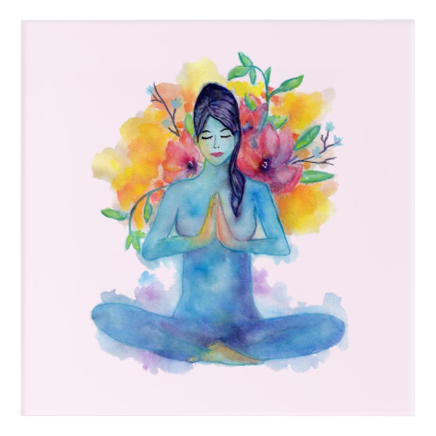 630x630 Namaste Watercolor Meditation Acrylic Art - Meditation Watercolor