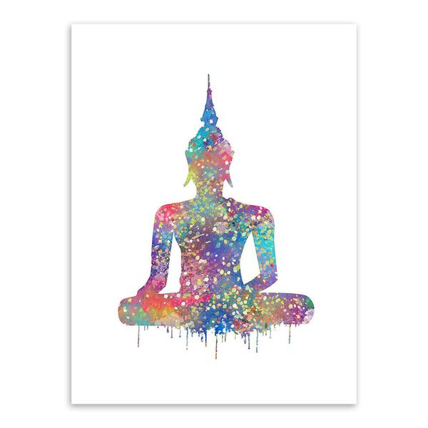 600x600 Original Canvas Watercolor Style Small Meditation Prints - Meditation Watercolor