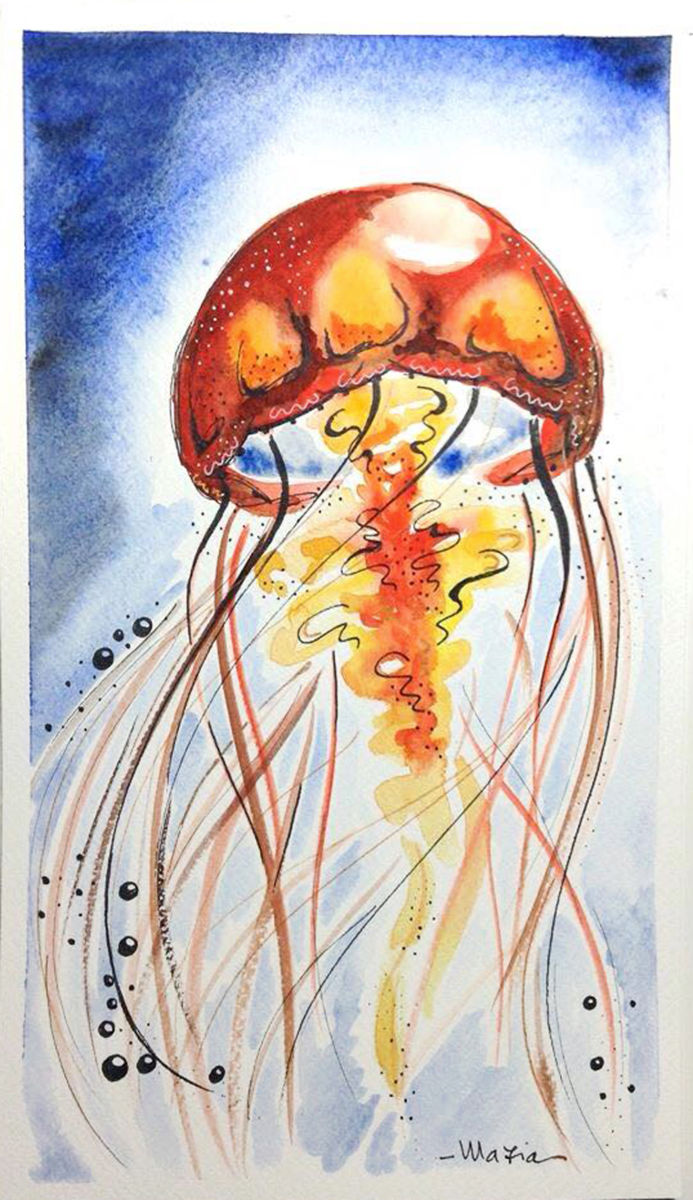 693x1200 Jellyfish - Medusa Watercolor