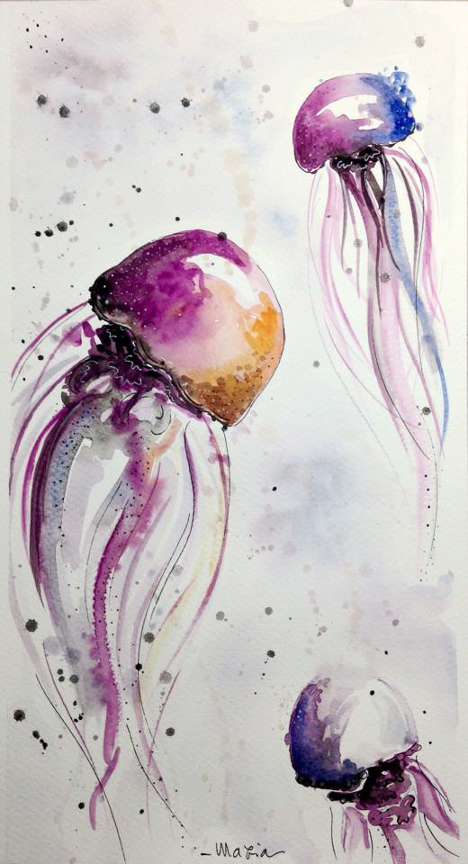 520x960 Jellyfish - Medusa Watercolor