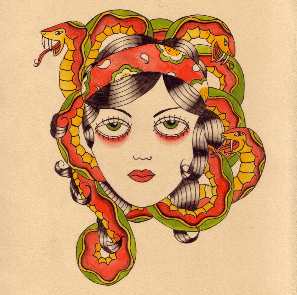 1024x1019 Medusa Watercolor. 2010. Kyler Martz - Medusa Watercolor