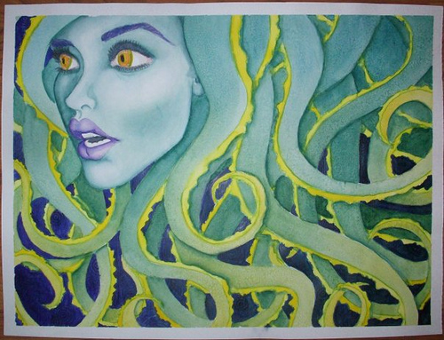 Medusa Watercolor at PaintingValley.com | Explore collection of Medusa ...