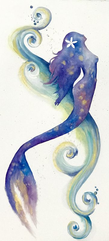 362x800 162018 @ 530 Watercolor Mermaid Basic Workshop - Mermaid Paintings Watercolor