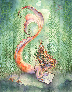 236x300 Mermaid Watercolor Paintings Fine Art America - Mermaid Paintings Watercolor