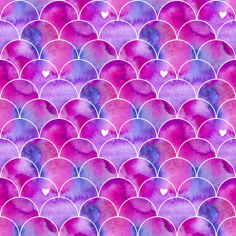 470x470 Small Scale Mermaid Tail Pink Watercolor Scallops Wallpaper - Mermaid Tail Watercolor