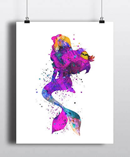 415x500 Mermaid Watercolor Art Print, Archival Art Print,wall - Mermaid Watercolor
