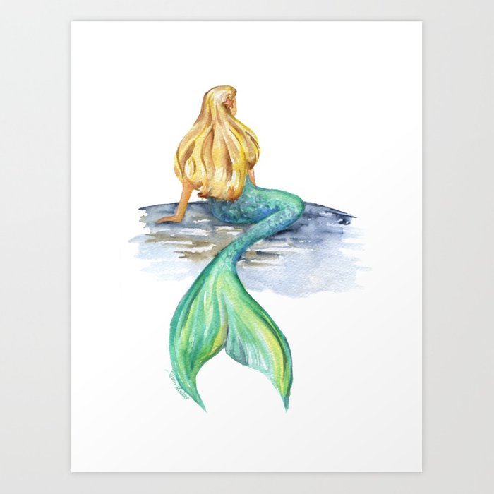 700x700 Mermaid Watercolor Art Print By Susanwindsor Society6 - Mermaid Watercolor