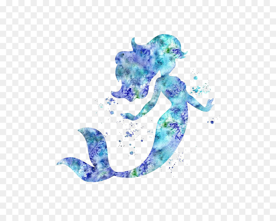 900x720 Ariel Cinderella Mermaid Watercolor Painting Printing - Mermaid Watercolor