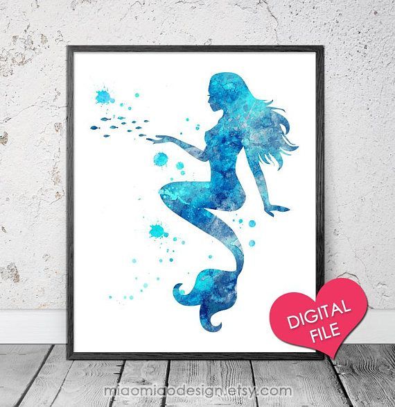 Mermaid Watercolor Art at PaintingValley.com | Explore collection of ...