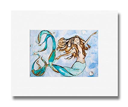 425x354 Mermaid Art - Mermaid Watercolor Art