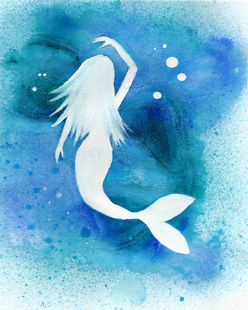 800x1000 Saltwater Mermaid {Watercolor Painting} By Larenaissancegirl On - Mermaid Watercolor Art