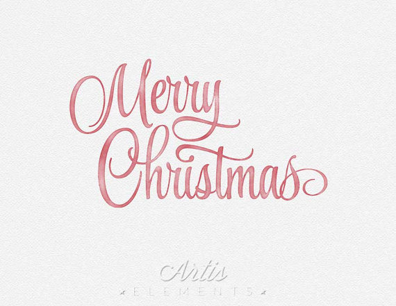 570x441 Merry Christmas Clipart Script - Merry Christmas Watercolor