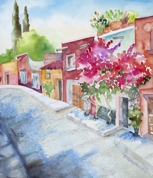 495x575 Painting In Mexico Watercolor Paintings In Mexico Plein Air - Mexican Watercolor