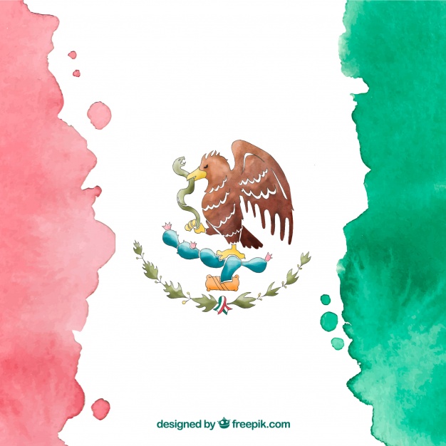 626x626 Watercolor Mexican Flag Background Vector Free Download - Mexican Watercolor