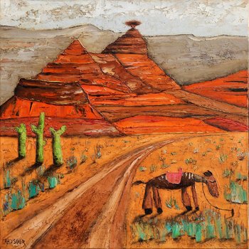 350x350 Mexican Hat By Michel Rauscher (2017) Painting Oil On Linen - Mexican Watercolor Painting