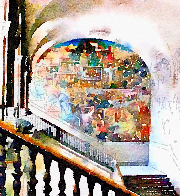 736x801 Mexico City In Watercolors - Mexican Watercolor Painting