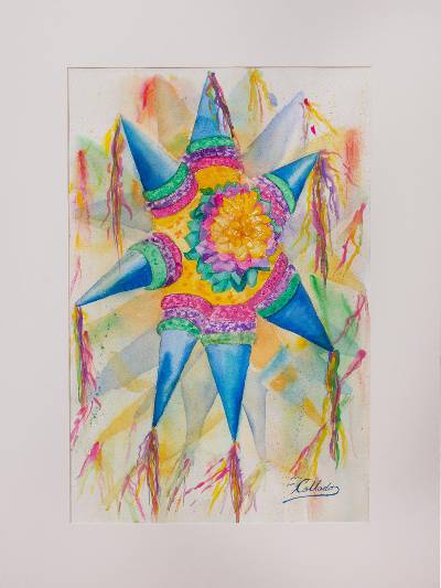 400x533 Original Signed Watercolor Painting Of A Mexican - Mexican Watercolor Painting