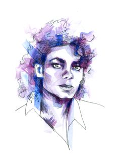 236x325 Michael Jackson By Jim Warren Jim Warren - Michael Jackson Watercolor