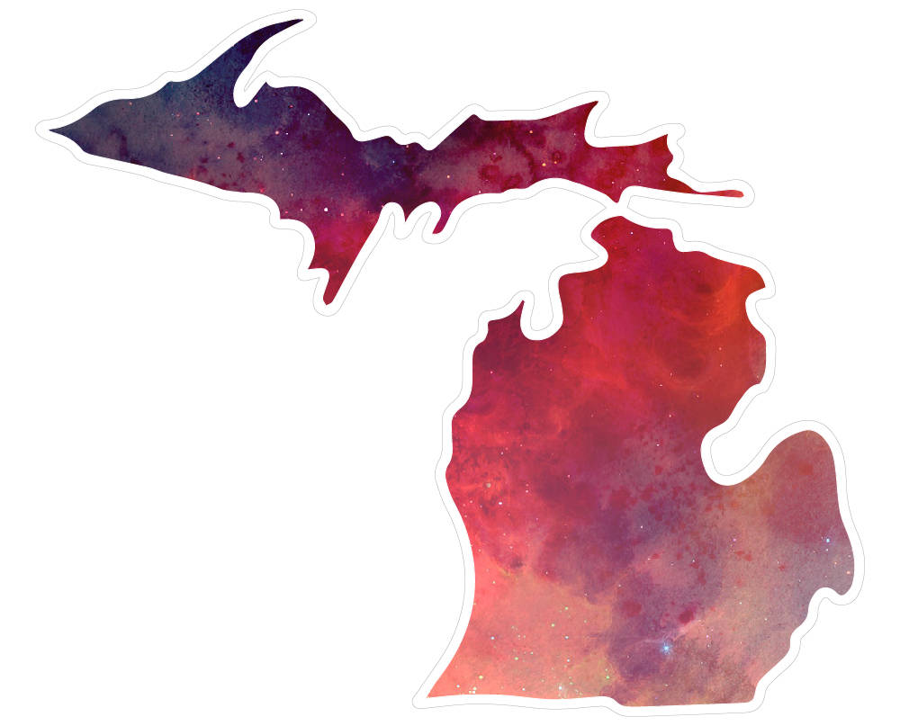 1000x807 Michigan Watercolor Vinyl Decal Sticker A07 Etsy - Michigan Watercolor