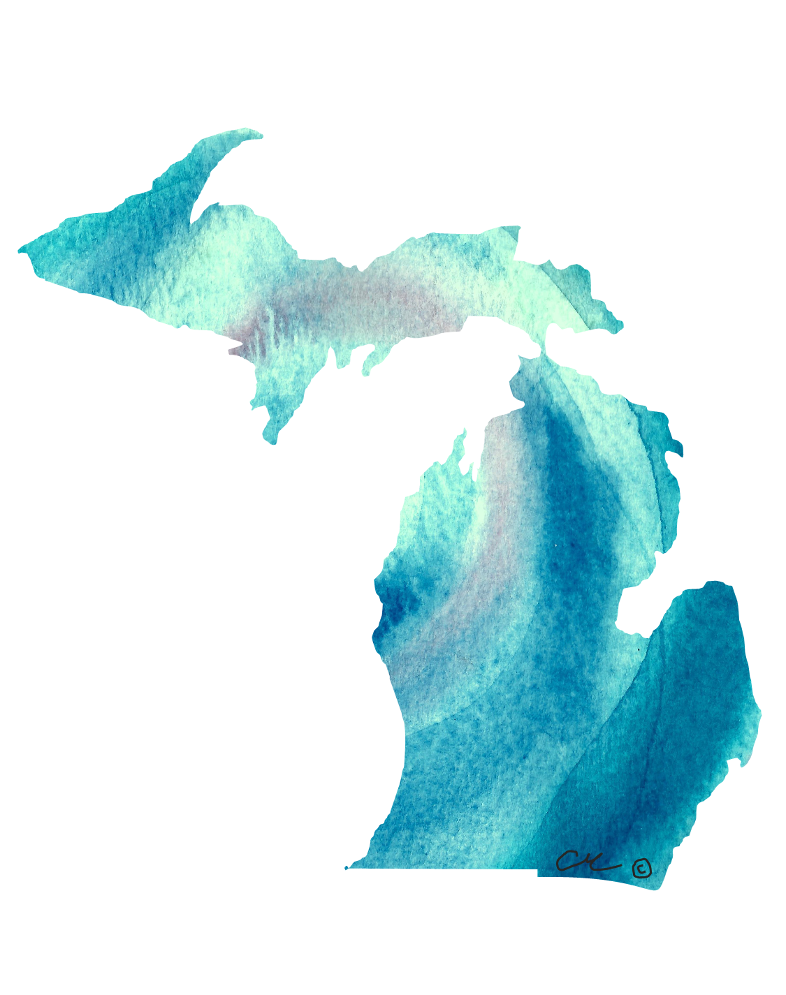 1125x1425 Pin By Brooke On Tattoos Brush Strokes, Watercolor - Michigan Watercolor
