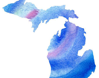 340x270 Watercolor Michigan Etsy - Michigan Watercolor