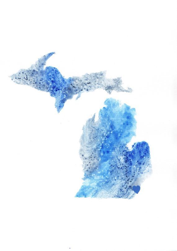 570x806 Michigan Watercolor - Michigan Watercolor
