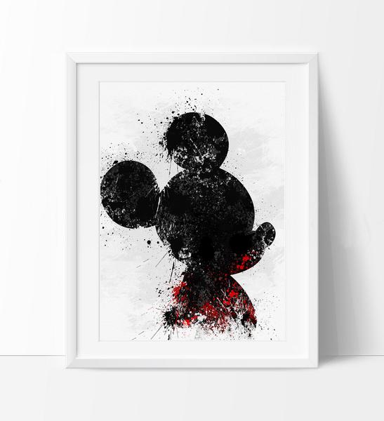 547x600 Mickey Watercolor Art Print, Disney Watercolor, Watercolor Mickey - Mickey Mouse Watercolor