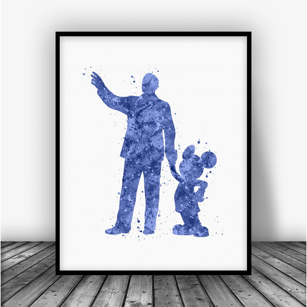1024x1024 Walt Disney Mickey Mouse Quote Art Print Poster - Mickey Mouse Watercolor
