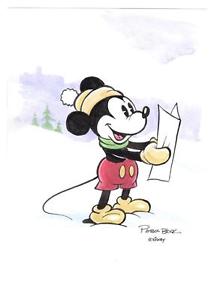 217x300 Disney Pat Block Original Art Signed Watercolor Mickey Mouse - Mickey Mouse Watercolor