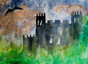 350x254 Halloween Watercolor Activity - Middle School Watercolor